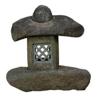 Mid-Century Granite Hand-Carved Kasugo Style Garden Ornament For Sale