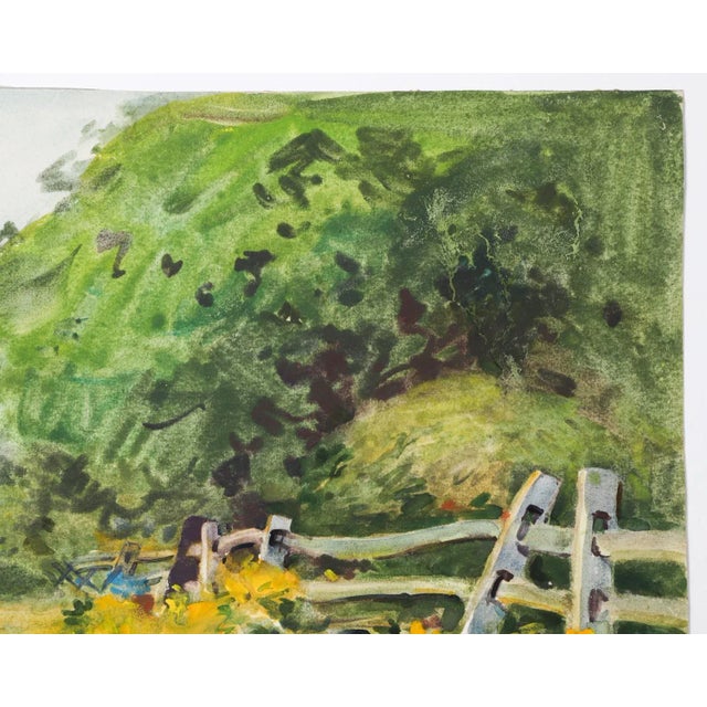 1920s Vintage 1922 New Jersey Landscape Watercolor Painting by Egbert Cadmus For Sale - Image 5 of 7