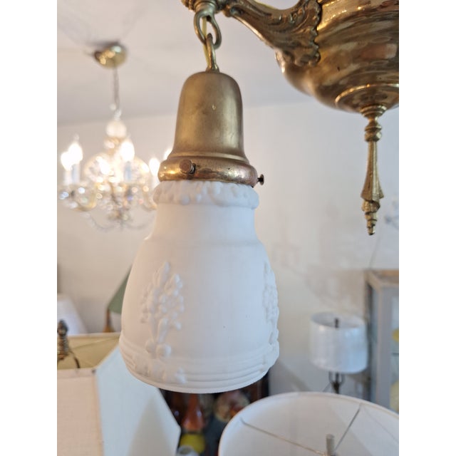 1920s Edwardian Aladdin Pan Fixture-Two Lights For Sale In San Francisco - Image 6 of 6