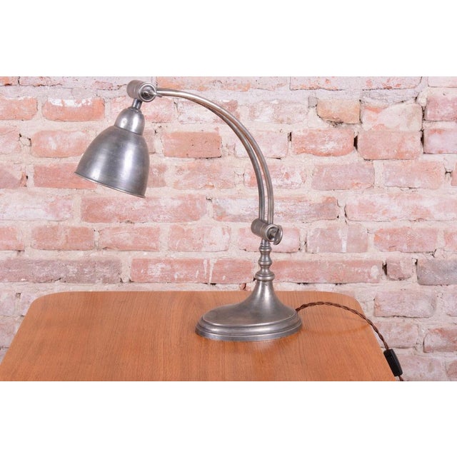 Art Deco Table Lamp in Chrome-Plated Steel, France, 1920s For Sale - Image 4 of 15