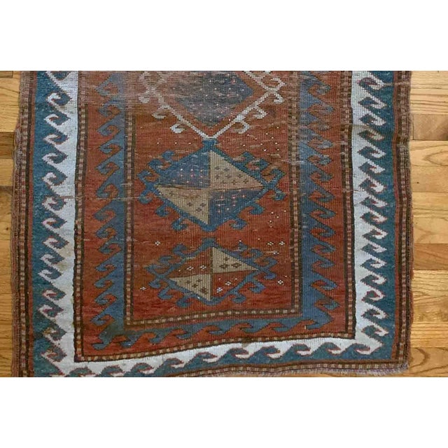 Traditional 1880s Handmade Antique Collectible Caucasian Kazak Rug 2.7' X 4.2' For Sale - Image 3 of 8