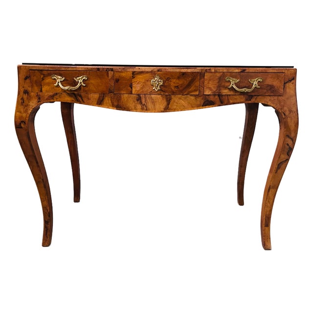 1950s Italian Olive Wood Bombay Petit Desk For Sale