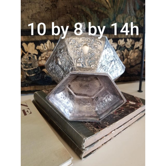 Rustic Antique Dutch Silverplated Basket For Sale - Image 3 of 11