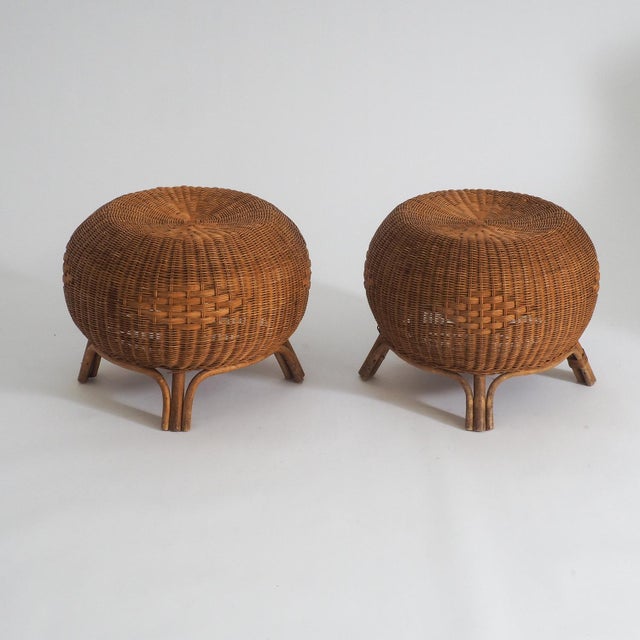 Rattan Ottoman or Side Table, 1970s For Sale - Image 14 of 18