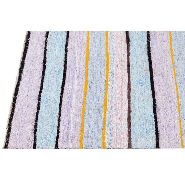 Mid 20th Century Mid-20th Century Stipe Vintage Kilim Rug 6 X 11 For Sale - Image 5 of 10