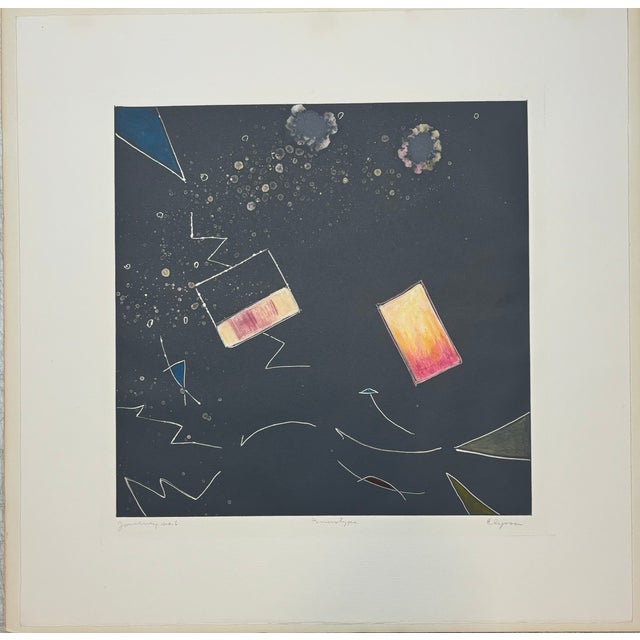 Vintage '80s Elyssa Benabib Abstract Monotype Paintings -Florida New York Artist For Sale - Image 11 of 12