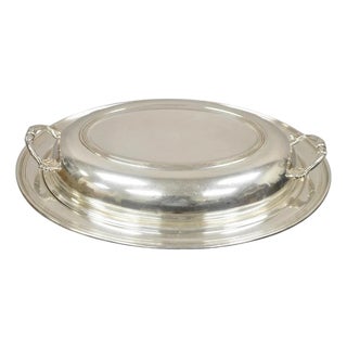 Vintage Sheffield Silver Co Usa Silver Plated Lidded Vegetable Serving Dish For Sale