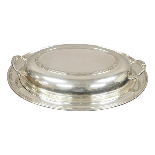 Vintage Sheffield Silver Co Usa Silver Plated Lidded Vegetable Serving Dish For Sale