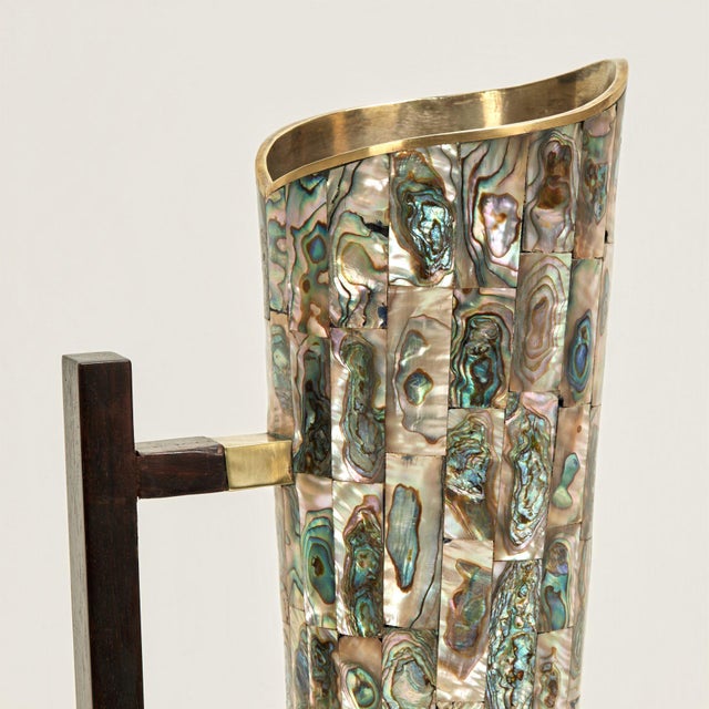 Wood Mid Century Modernist Pitcher With Mother of Pearl For Sale - Image 7 of 12