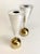 Brass Geometric Postmodern Sterling Silver and Brass Plated Candle Holders - a Pair For Sale - Image 8 of 11