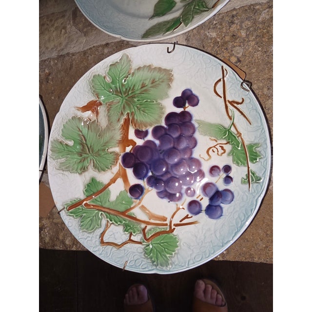 Early 20th Century Collection of Antique French Majolica Plates For Sale - Image 5 of 11