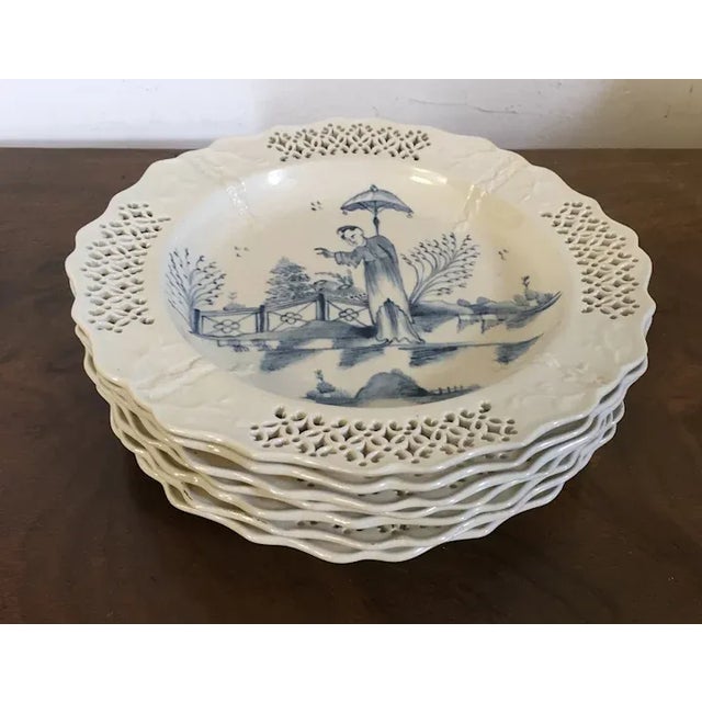 1780s Antique George III Leeds Pottery Creamware Chinese Style Plates - Set of 8 For Sale - Image 10 of 13