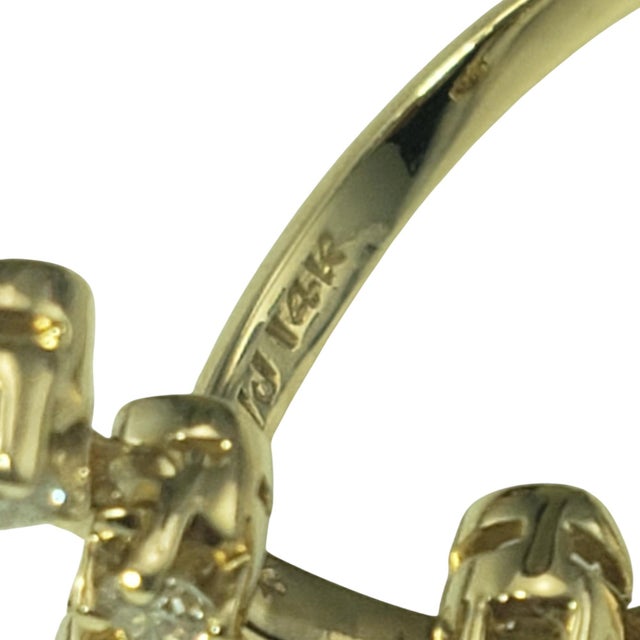 Late 20th Century 14 Karat Yellow Gold and Diamond Cocktail Ring, Size 7.5 For Sale In New York - Image 6 of 7