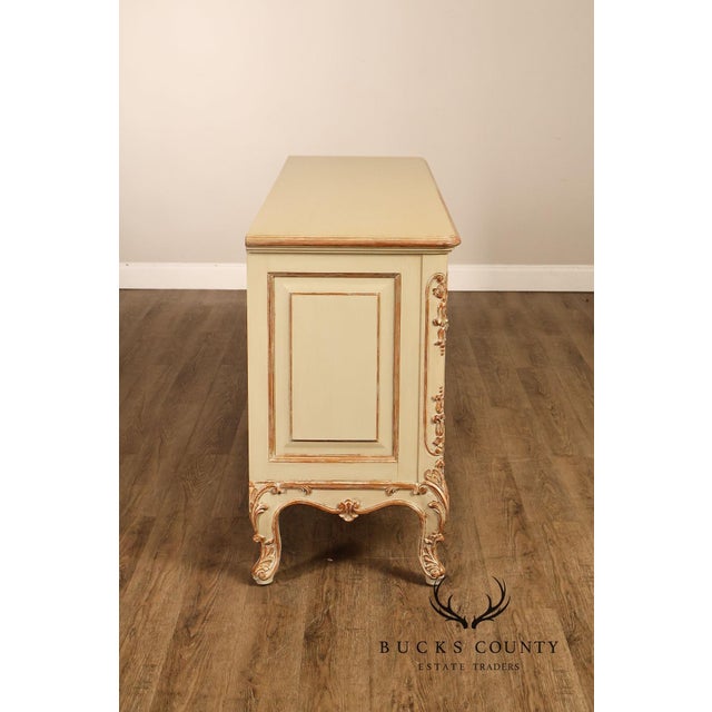 French Rococo Style Painted Sideboard Buffet Cabinet For Sale - Image 11 of 18