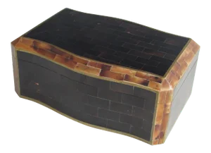 Tessalated Maitland Smith Faux Horn Gentleman's Dresser Box