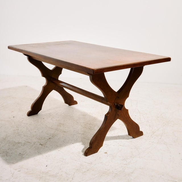 Brutalist Oak Dining Table and Chairs, 1970s, Set of 7 For Sale - Image 4 of 18