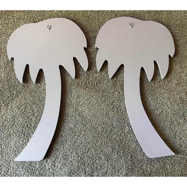 1970s Vintage Mid Century Modern Pair of Palm Tree Wall Mirrors For Sale - Image 5 of 5