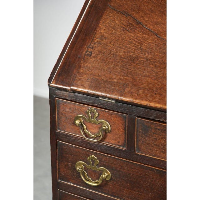 Antique English Oak Secretary with Drawers, 18th Century For Sale - Image 12 of 14