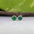 Modern Natural Zambian Emerald Solitaire Stud Earrings: Solid 14k Gold Bezel Set Studs, Pair For Sale - Image 3 of 7