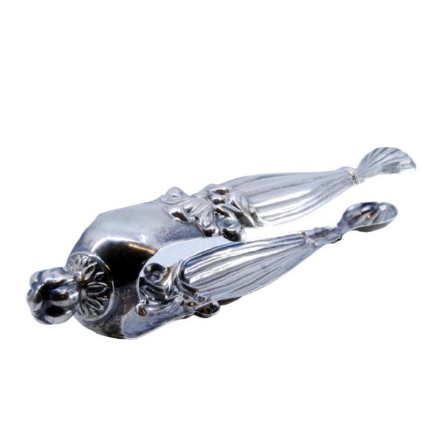 Silver Sugar Tongs with Fluted Reliefs and Applications For Sale - Image 9 of 9
