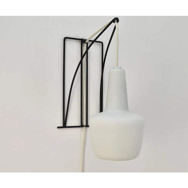 Modernist Wall Sconce in Wire Metal and Glass For Sale - Image 11 of 12