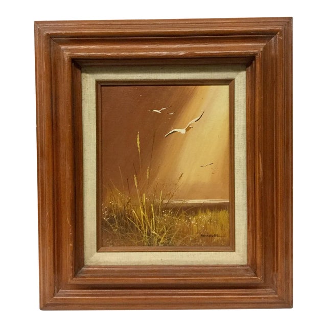 Mid Century Modern Original Oil Painting For Sale