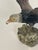 Wonderful pair of handcarved from semiprecious natural stones eagle bird sculptures mounted on pirite mineral bases.