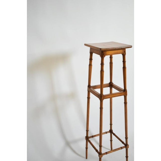 Light Wood and Faux Bamboo Pedestal Table, 1890s For Sale - Image 4 of 5
