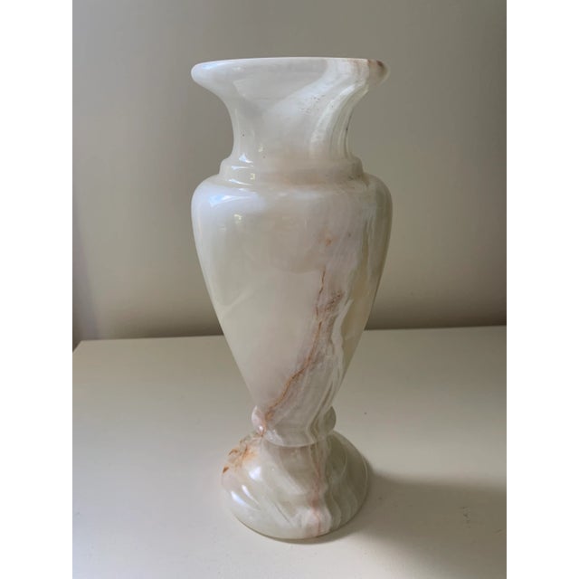 Transitional Honey Large Marble Onyx Vase For Sale - Image 4 of 10