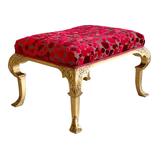 Vintage Neoclassical Baker Furniture Reupholstered Giltwood Bench Chairish