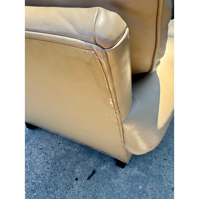 Wood Baker Furniture Leather Club Chair With Nailhead Trim For Sale - Image 7 of 8