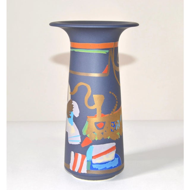 Striking original Rosenthal porcelain hand painted flower vase Series LIGURIA designed by Gilbert Portanier and made in...