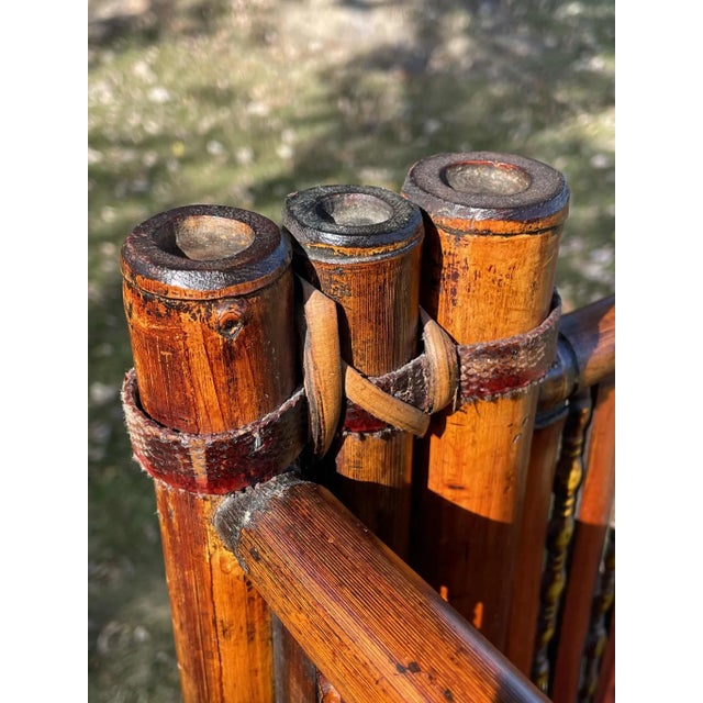 1970s Vintage 1970's Bamboo 3 Shelf Foldable Stand For Sale - Image 5 of 12