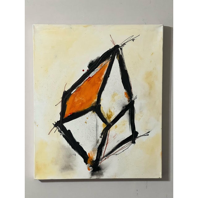 Abstract mixed media painting on stretched canvas by California artist John Luckett (American b. 1951) Based out of Palm...