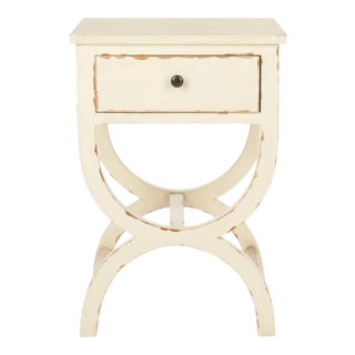 Dixon Nightstand With Storage Drawer in Cream For Sale