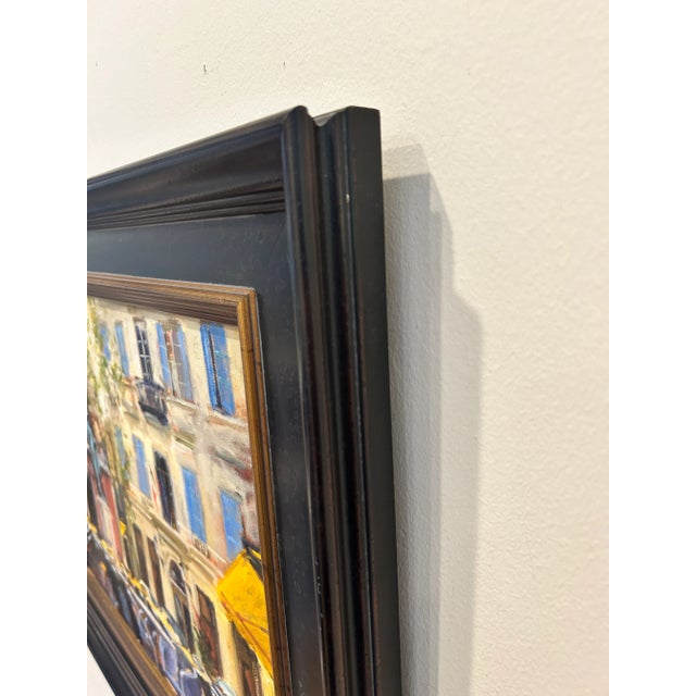 “Morning Light in a French Square” – Impressionist Oil on Board For Sale - Image 10 of 11