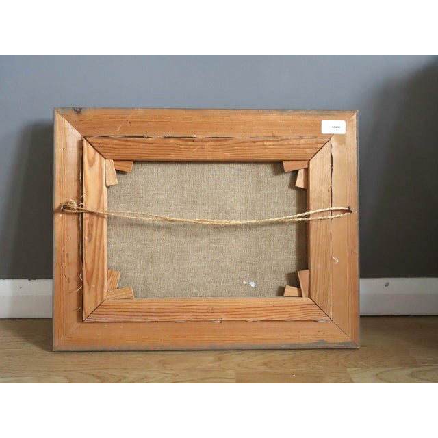 Mid-Century Modern 'The Net Menders' Vintage Original Figurative Coastal Landscape Oil Painting, Framed For Sale - Image 10 of 11