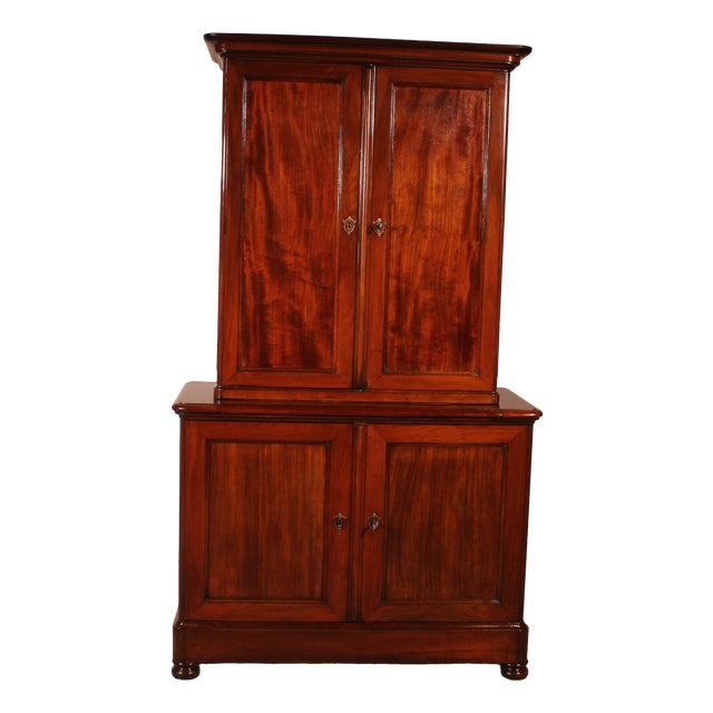 Small Early 19th Century Two-Part Mahogany Buffet For Sale
