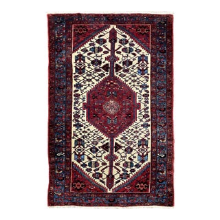 Vintage Persian Zanjan Rug 4'2" X 6'10" For Sale