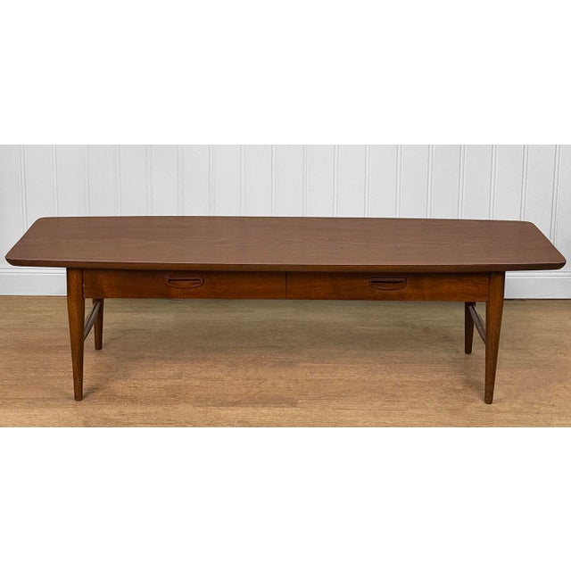 A Walnut Surfboard Cocktail/Coffee Table by Lane, c.1965 - Pairs Nicely with Many Mid-Century & Eclectic Interiors -...