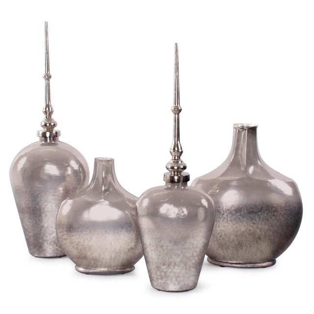 Advik Polished Silver Vase- Short For Sale - Image 9 of 11