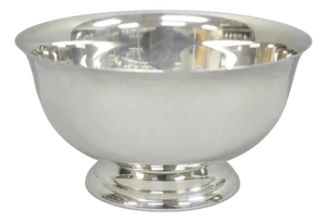 Vintage Mid Cerntury Modern Paul Revere Reed & Barton Style Small 5" Round Silver Plated Candy Dish