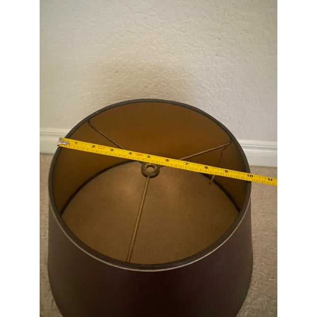 Late 20th Century Stiffel Burgundy Leather Lamp Shade "Mint" Condition Vintage For Sale - Image 5 of 12