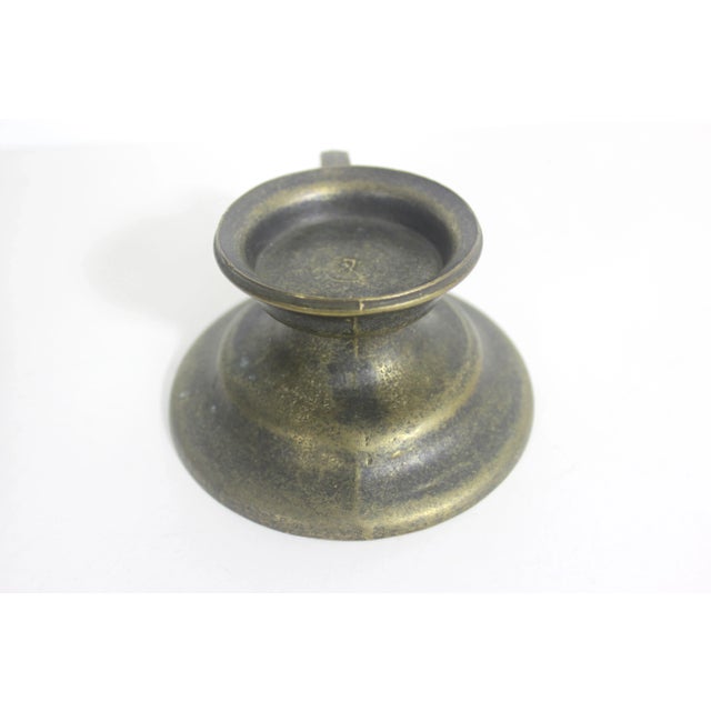 Metal Vintage Bronze Chamberstick Candle Holder For Sale - Image 7 of 9
