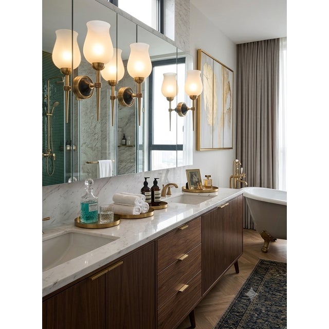 Vintage Wall Sconces in Brass and Opaline Glass from Arlus, 1950s, Set of 2 For Sale - Image 18 of 18