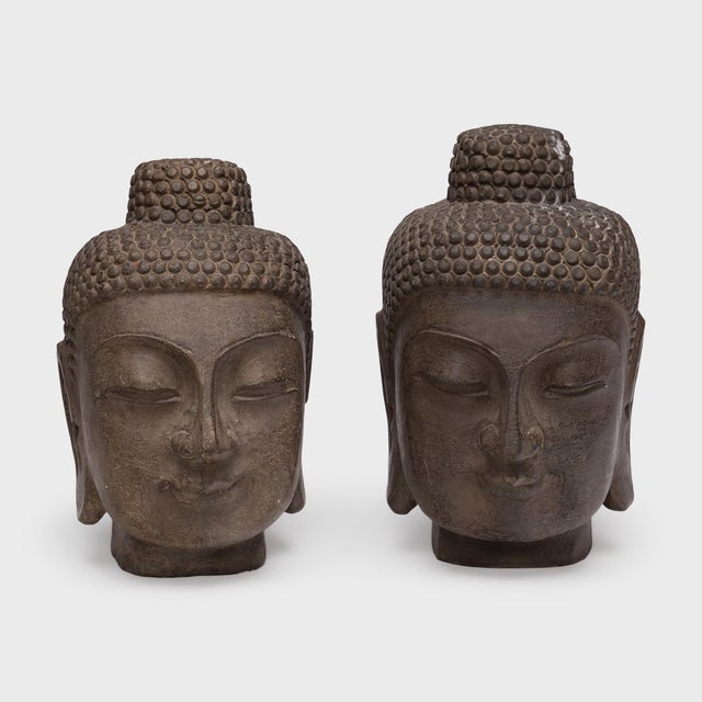 Early 20th Century Chinese Stone Shakyamuni Buddha Head, C. 1900 For Sale - Image 5 of 5