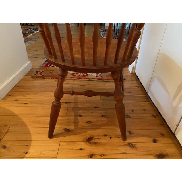 1970s Nichols & Stone Solid Maple Spindle Back Side Chairs a Pair