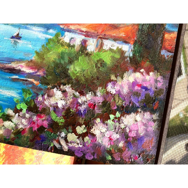 Framed Seascape Coast Oil Original Painting Contemporary by Valeriya Serova For Sale - Image 10 of 13