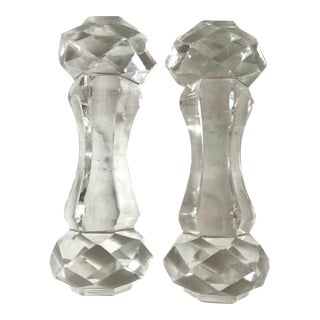 Antique Crystal Faceted Knife Holders - Set of 2 For Sale