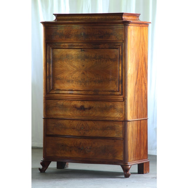Danish Secretaire in Walnut, 1890s For Sale - Image 18 of 18